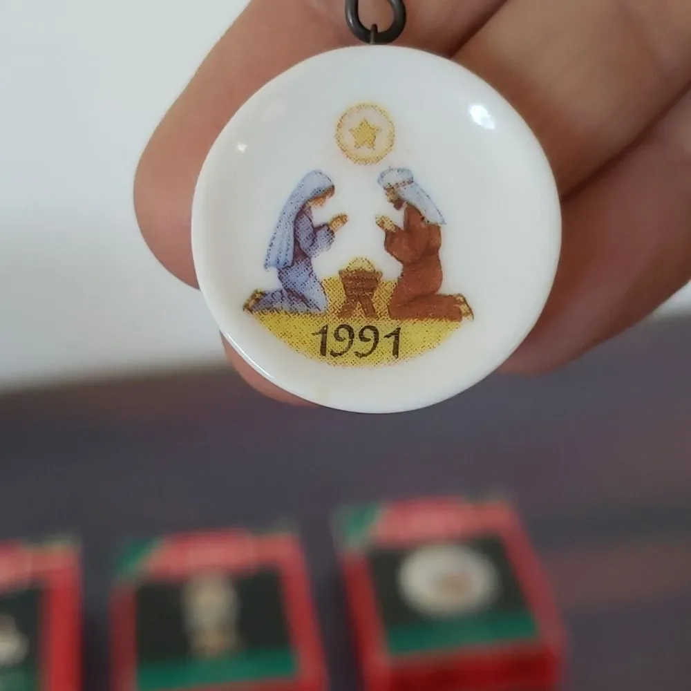Lot of 3 Vintage Hallmark Miniature Keepsake Ornaments (1991)